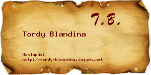 Tordy Blandina névjegykártya